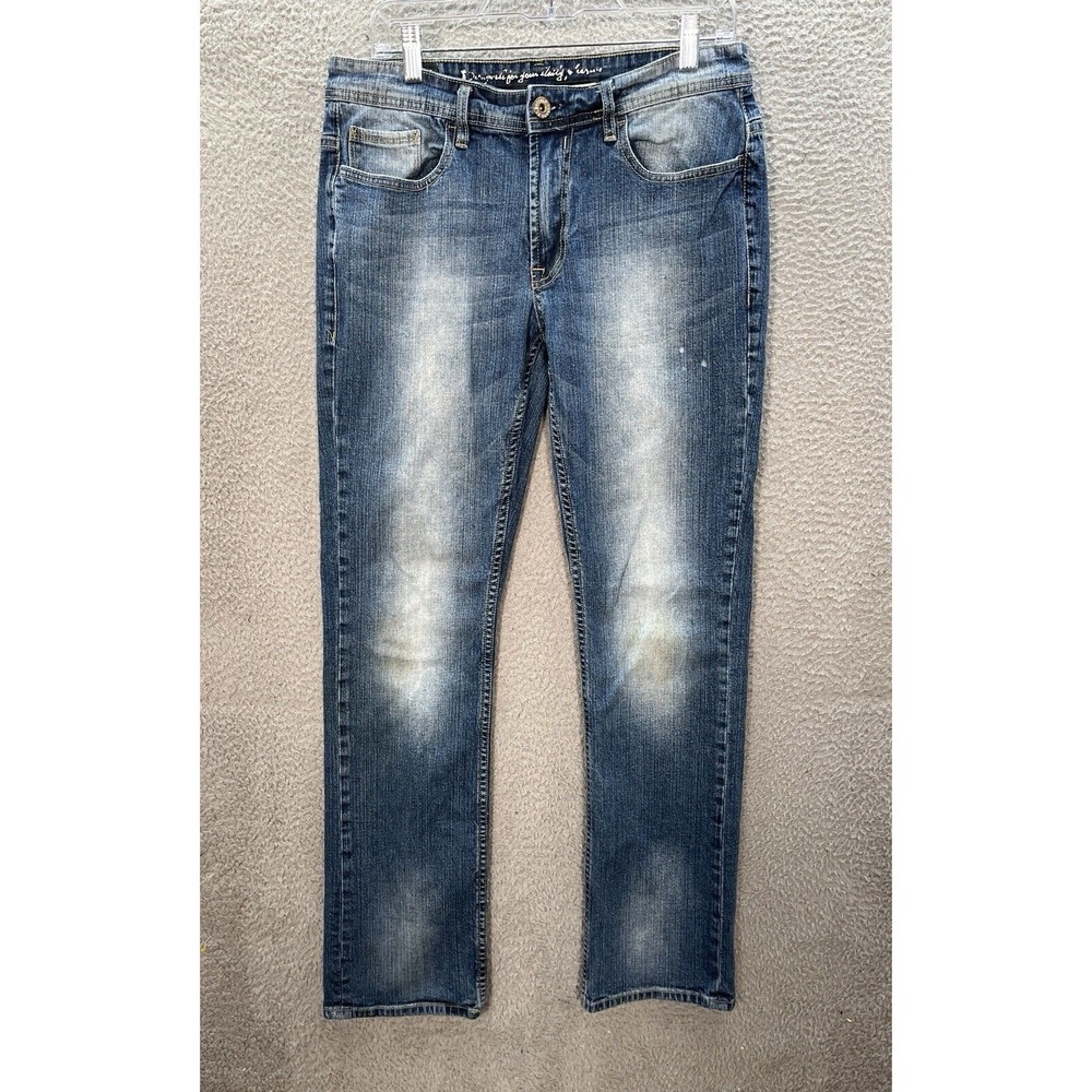 I Jeans By Buffalo Jeans Mens 32x32 Blue Spencer Slim Distressed Denim Preppy *‎